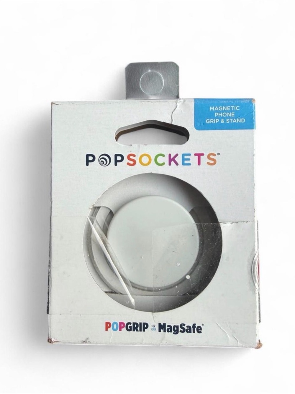 PopSockets PopGrip MagSafe White and Gray Phone Grip